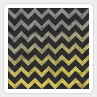 Chevron tan yellow ombre dark gray lines pattern vintage design Magnet